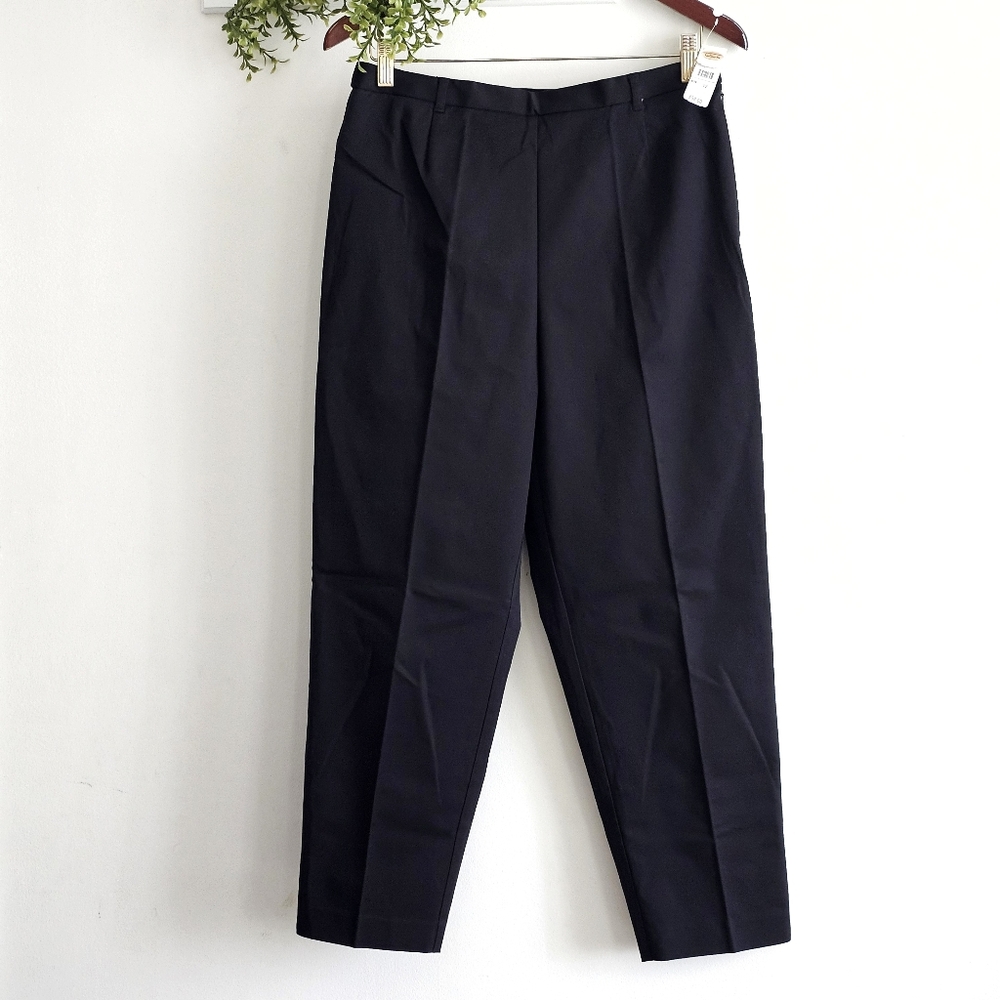 Talbots Vintage Black Tapered Leg Dress Pants Size 12 NWT Deadstock Tailored